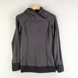 Lululemon Jacket Womens 4 Gray Herringbone Athletic Hooded Pullover Stretch